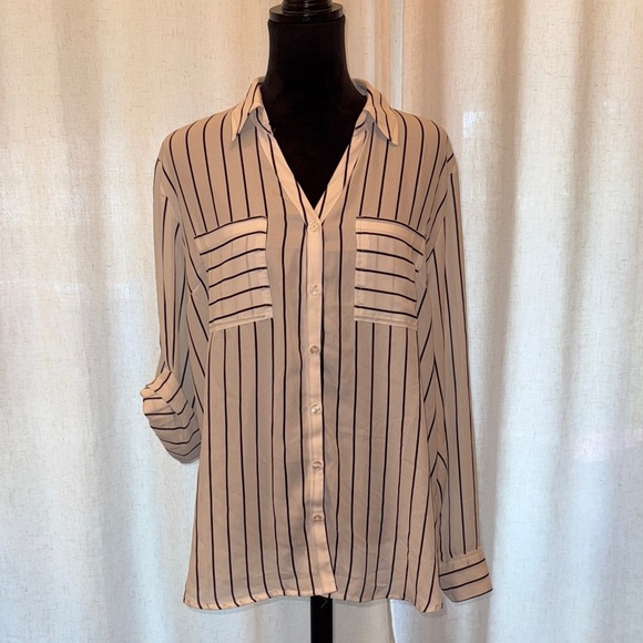 Maurice’s Women’s XL Button Down Striped Blouse NWT - Picture 1 of 6